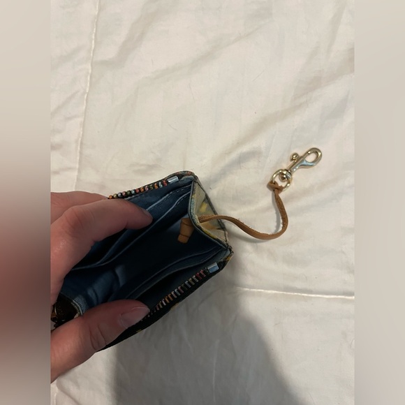 Dooney & Burke Vintage Crayon Style Heart Wallet with Multi Color Zipper - Picture 9 of 15